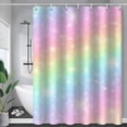 thumbnail image 3 of Rainbow Shower Curtain for Kids Girls Colorful Multicolour Iridescent Rainbow Gradient Pastel Girly Shower Curtain Decor for Bath Fabric Curtains Bathroom Decor Sets with 12 Hooks 72x72 inch, 3 of 4