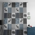 thumbnail image 5 of Blue Cabin Check Semi Sheer Curtains Drapes for Living Room,Bedroom,French Doors Window 72 Inches Long,Rustic Bear Elk Farmhouse Buffalo Plaid Rod Pocket Chiffon Curtain Drapery Voile Drape Panel, 5 of 6