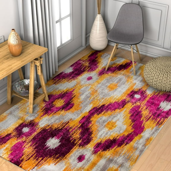 Well Woven Vettore Rocambolesco Lavender Modern Ikat Area Rug