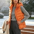 thumbnail image 5 of Bzdzmqm Womens Plus Size Hooded Zip Up Vest Warm Casual CoverUp Outwear Fall Winter Basic Jacket for Women Outdoor Daily Wear, Orange 2XL, 5 of 7