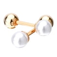 thumbnail image 1 of Simple Bronce Gemelos de Perla, Accesorios de Trajes, Dorado / Plateado , Oro Yinane Gemelos de perlas de los hombres, 1 of 6