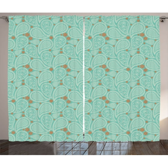 Indian Curtains 2 Panels Set Paisley Fl Colorful Detailed Image With Light Yellow Backdrop Festive Themed Art Window Ds For Living Room