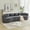 Grey + Chenille + 4 Seat, variant on Curved Sectional Sofa, 111.5-inch Oversized Modern Bone-Free Cloud Sofa with 6 Pillows Luxury Corduroy Four-Seater Memory Foam Sofa with Deep Seat Design,Black