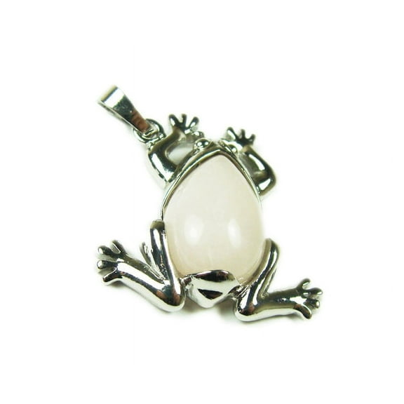 25x35mm Rose Quarzt Frog Pendant For Jewelry Making