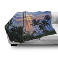 thumbnail image 3 of Central America Soft Flannel Fleece Blanket, Serene Tropical Ocean Sunset with High Palm Trees Aerial View Holiday Spot, Cozy Plush for Indoor and Outdoor Use, 70" x 90", Multicolor, by Ambesonne, 3 of 6