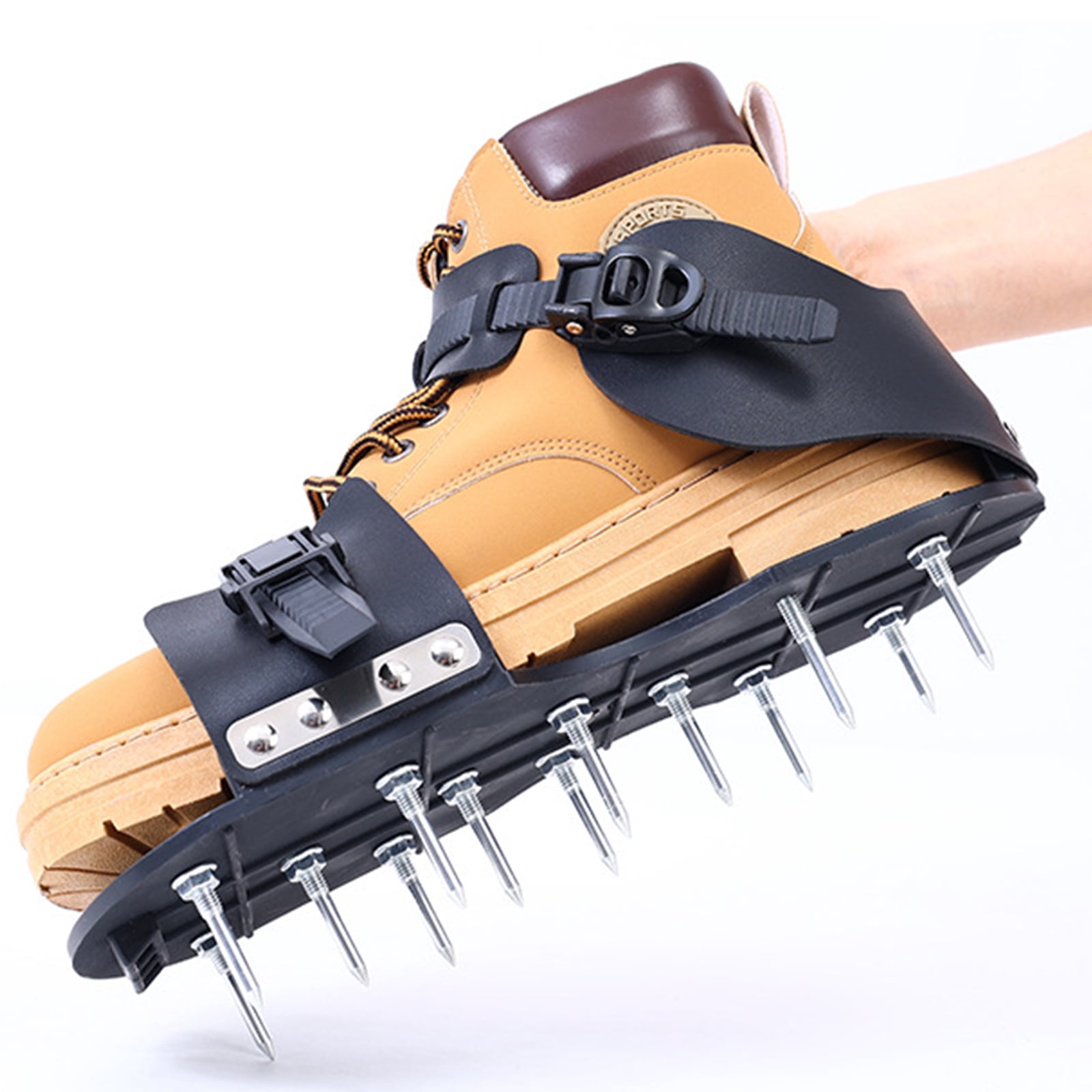 2 in 1 Nylon Aerator Shoes Aerating Footwear For Lawns Care And Epoxy Floor Projects 13 Spikes Penetrate Hard Soil