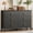 Dressers | Black, variant on Fluted 6 Drawers Dresser for Bedroom, 47.2" Wide Modern Chest of Drawers with Metal Handle, Wooden Dresser Organizer for Bedroom, Living Room, Hallway, Entryway, Light Green