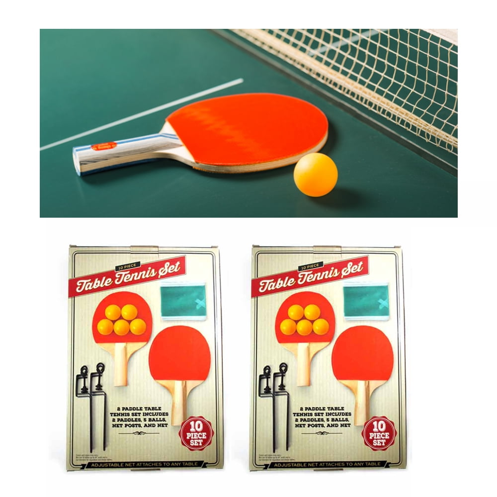 Liveup Sports Table Tennis Net Set 2 Wooden Racket Paddle Bats 9 Ping Pong Balls