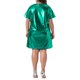 thumbnail image 4 of Vestido Formal de Talla Grande para Mujeres Agnes Orinda, Cuello Redondo Metálico, Manga Corta, Ropa de Fiesta y Club, Vestidos Mini Tipo Camiseta 4X Verde, 4 of 7