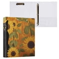 thumbnail image 3 of Cat Sunflowers 3 Ring Binders 1.5 inch Hardcover File Folders with Interior Pockets A4 Size Organizer for School Office Hospital, 3 of 8