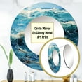 thumbnail image 3 of Designart "Teal White Ocean Charm Pointillism I" Nautical & Beach Rund Mirror For Wall Decor - Large Teal Round Print Mirror - Round Coastal Mirror - Wall Mounted Round Large Mirror - 23" x 23", 3 of 6
