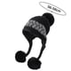 thumbnail image 2 of Gorro de lana con protección para los oídos y bola de tres pelos con bloqueo de color, todo fósforo para invierno, 2 of 5