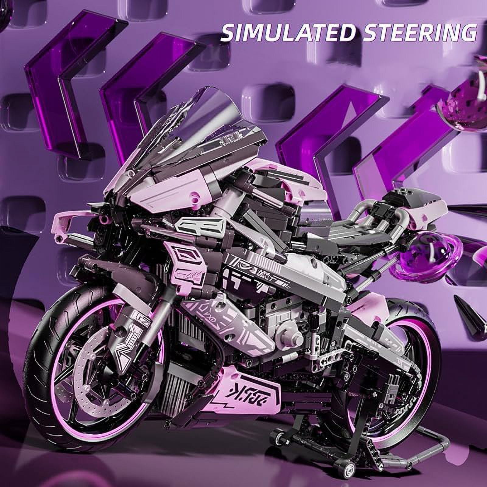 PISONIC Motorcycle Toy Building Blocks Kit, Motorbike Toy Collection Brick Kit, Racing Vehice Model Gifts for Motorcycle Fans(1985 PCS)