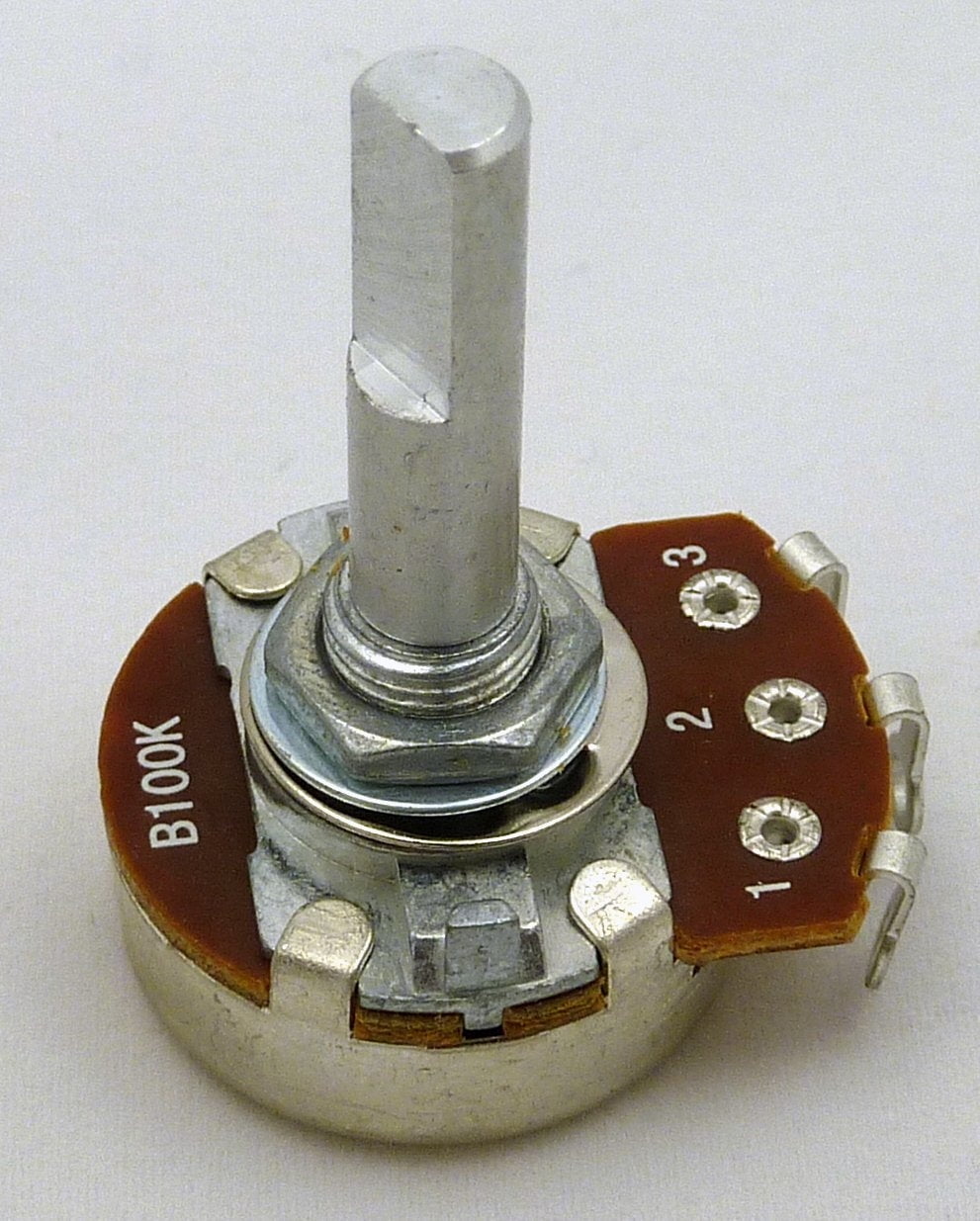 100K Ohm Linear Taper Potentiometer with Solder Lug Terminals, 24mm