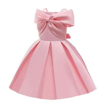 

Rbaofujie Toddler Girls Net Yarn Embroidery Bowknot Birthday Party Gown Kids Cute Dresses Dresses for Toddler Pink