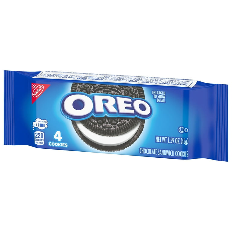 Oreo, Baked Chocolate Sandwhich Cookies, Crunchy, 1.59 oz 4 Count