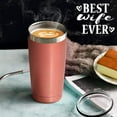 thumbnail image 6 of Best Wife Ever I Birthday Mug Tumbler I Vacuum-Insulated Stainless Steel Mug Tumbler with Lid, Birthday Gift for Wife Her Women, 20-Ounce Rose Gold, 6 of 6