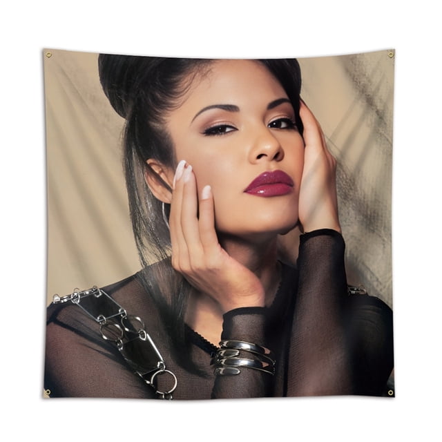 Tapiz con diseño de bandera para colgar en la pared, de Selena Quintanilla, 90 x 90 cm