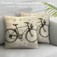 thumbnail image 3 of Shangniulu  Canvas Throw Pillow Cover Shell for Couch Sofa Home Decoration City Buildings Brown Bicycles Wheels 18 X 18 Inches, 3 of 5
