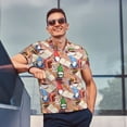 thumbnail image 3 of Kdxio Gnomes Books Tea Cups Print Men's Short Sleeve Polo Shirt,Midweight Men's Shirt, 3 of 6