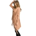 thumbnail image 2 of Love Tree Women's Soft Cozy Fringe Convertible Poncho Cardigan (Clay, Large), 2 of 3