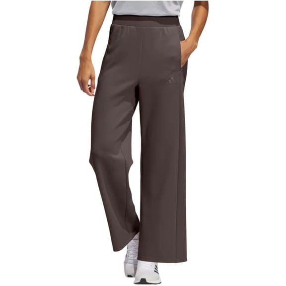 Adidas Women's Wide Leg Pant with Pockets, Brown, XL