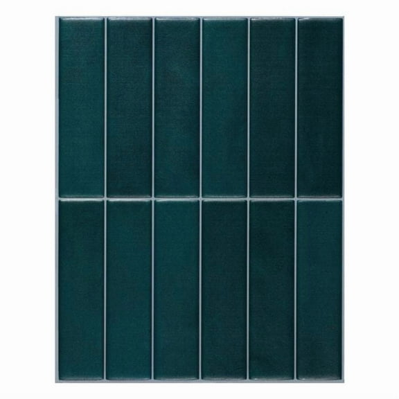 Smart Tiles Peel and Stick Backsplash, 5 Adhesive Tiles, Morocco Blue/Green, 11.43"x9"