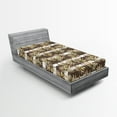 thumbnail image 2 of Ambesonne Palm Trees Fitted Sheet, Neutral Exotic Woods Art, Twin Size, Pale Olive Green Umber, 2 of 5