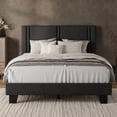 thumbnail image 3 of Virans Full Size Bed Frame, Linen Platform Bed Frame with Upholstered Headboard,Sturdy Solid Wood Slats Support,Noise Free,No Box Spring, Easy to Assemble - Dark Gray, 3 of 8