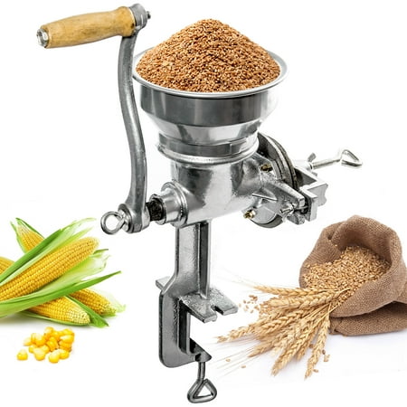 Professional Manual Grain Grinder - Table Clamp Corn Mill with Hopper