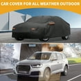 thumbnail image 2 of Funda para Coche Unique Bargains Impermeable para Todo Clima Protección Solar Lluvia Funda Exterior Completa para BMW Serie 3 2016-2024 210D-PU Negra con Franjas Reflectantes, 2 of 5