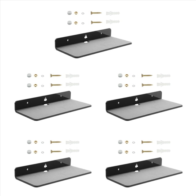 5X Soporte para Altavoz con Estante de Pared, Estante de ExhibicióN de AcríLico para Montaje en Pared para Altavoz Bluetooth, CáMara Web, TeléFonos Celulares, Juguetes, Negro