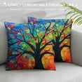 thumbnail image 3 of Chilfamy Watercolor Tree Throw Pillow Cover - Colorful Tree Pillow Covers  Nature Forest Pillowcase Decor for Indoor Outdoor Home Sofa Bedroom Living Room, 3 of 5