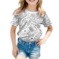 thumbnail image 4 of YAYUBA Girls Oversized T Shirts Size 8 Letter Graphic Printed Crew Neck Back To School Short Sleeve T-Shirt Fashion Cool Pullover Tops Preppy T-Shirts Toddler To Big Kid, 10-11 Years, White, 4 of 5