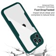 thumbnail image 6 of iPhone 13 Pro Max Clear Case with Front Screen Protector, Dteck 360 Degree Full Body Shockproof Case Crystal Transparent Back Cover for iPhone 13 Pro Max 6.7 inch, Green, 6 of 6