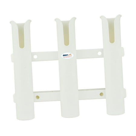 Fishing Rod Rack Holders Bracket 3 Tube for Boat Kayak Garage Storage or Truck - Side-Mount - White