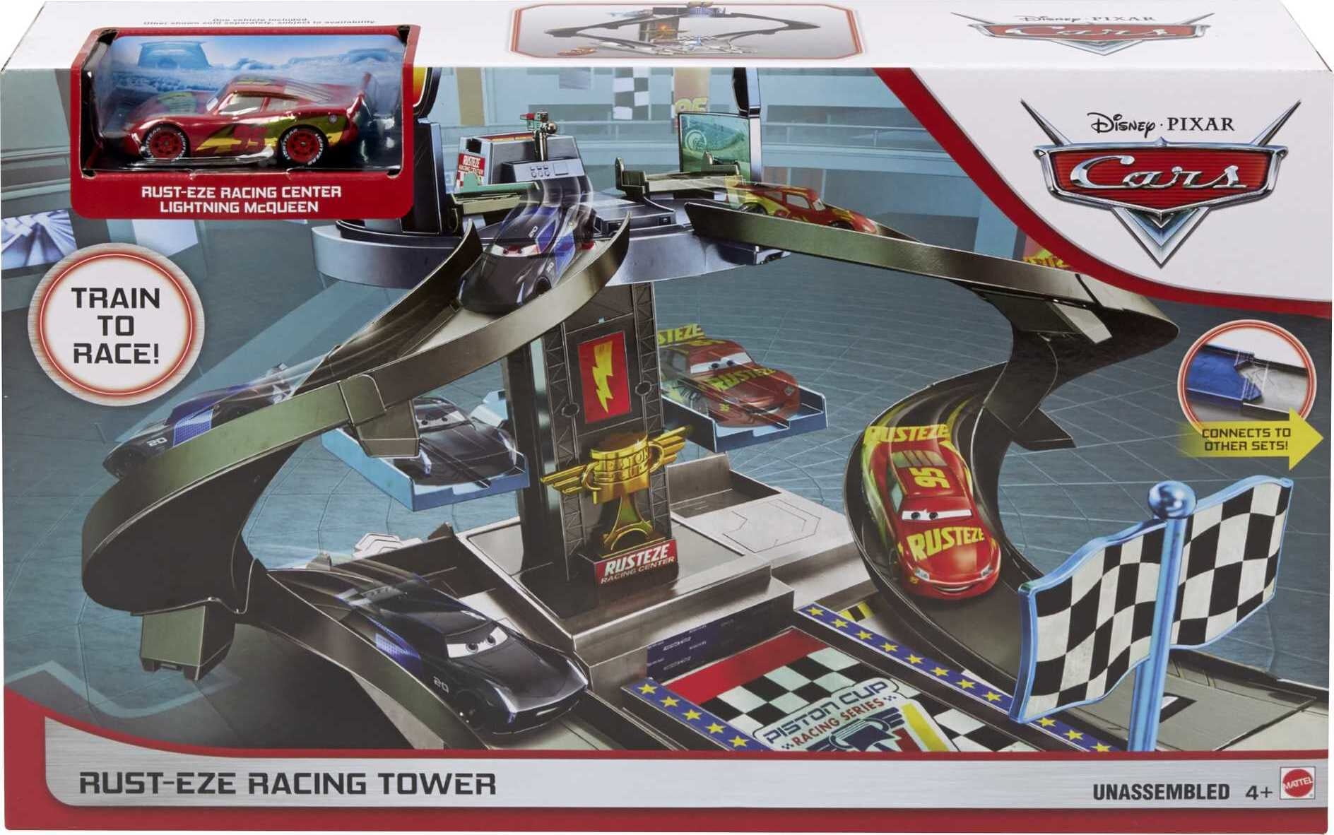 Disney Pixar Cars Rust-Eze Racing Tower Race Car Track Set For Movie Story Play