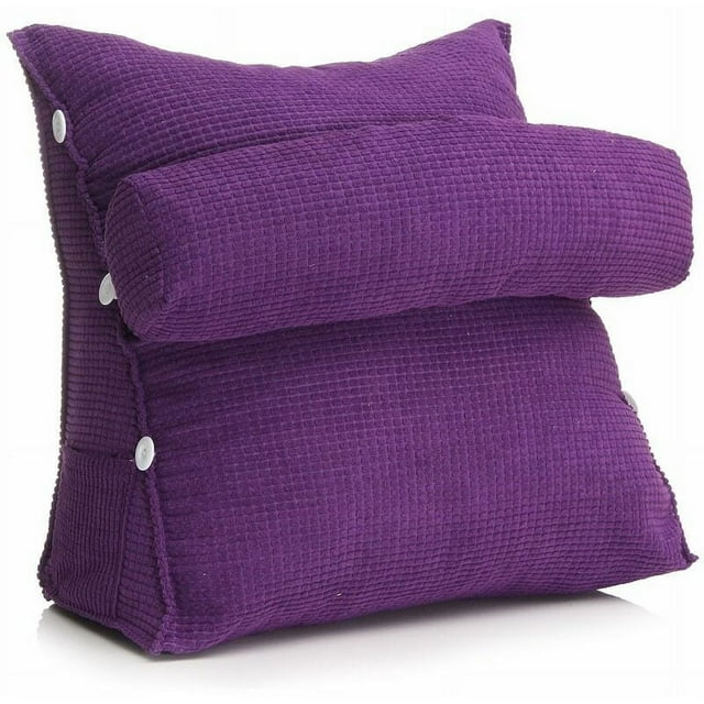 Decorative Bolster Headboard Pillow, Ergonomically Designed Linen Material Support for Correct Posture, Adjustable Back Corner with Removable Washable Cover