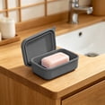 thumbnail image 4 of Silicone Soap Holders with Lid Selfs Draining Soap Dishs for Bathroom Kitchen Non-Slide Bar Soap Container with Cover Travel Soap Case Fast Dryin, 4 of 6