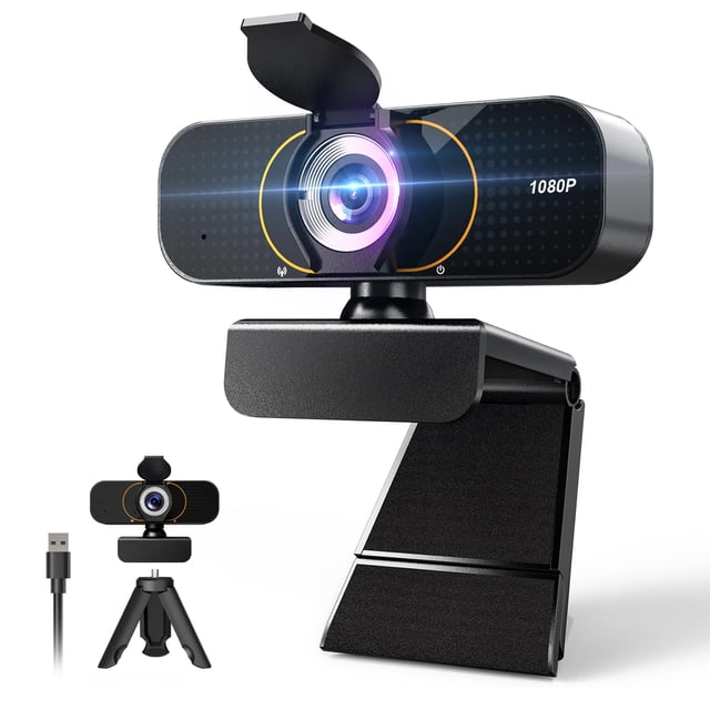 Webcam Lusinx 1080P USB-C Gran Angular con Trípode y Privacidad
