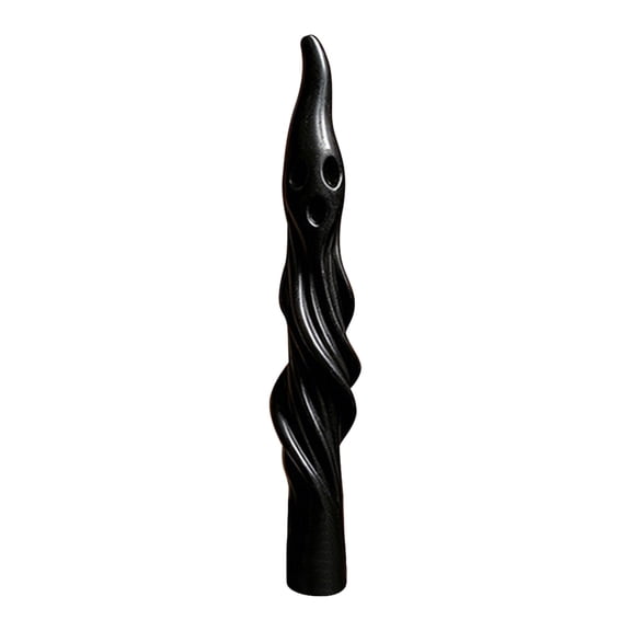 Halloween Black Ghost Taper Scented Candle, 1-Pack 7.87 in Spiral Soy Aromatherapy Wax Pillar, Eerie Gothic Dining Room Desktop Decor, bldnkj