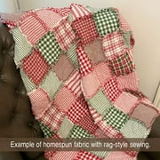 40+ Merry Christmas Red & Green Plaid Homespun 5x5 Pre-Cut Quilt Squares Charm Pack by JCS Fabric