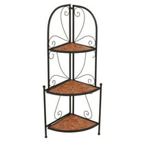 Cortesi Home Zook Mosaic Corner Shelf, Brown