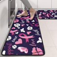 thumbnail image 2 of Kitchen Rugs Sets Of 2,Pink Breast Cancer and Pioneer Flower Anti Fatigue Kitchen Mat Rugs Non Slip Washable,Decorative Kitchen Floor Mats for Kitchen,Sink,Laundry,17"x47"+17"x47", 2 of 5