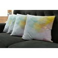 thumbnail image 2 of Ambesonne Abstract Throw Pillow Cover 4 Pack, Squares and Sharp Line, 16", Pale Blue Yellow, 2 of 6