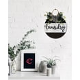 thumbnail image 3 of Laundry Sign Front Door Porch Decorations, Round Rustic Wood Hanging Sign for Farmhouse Porch Outdoor Home Holiday Front Door Sign Decor, 3 of 10