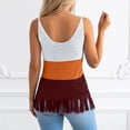 thumbnail image 4 of DHFJKG Tank Tops For Women Crochet Sleeveless V Neck Tassels Hem Boho Beach Outfit Casual Summer Vacation Clothes Color Block Stylish Top, 4 of 4