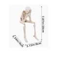 thumbnail image 3 of Resin Skeleton Statue, 20 cm Sitting Skull Figurine, Movable Joints Spooky Decor for Gothic Home Shelf, 3 of 7