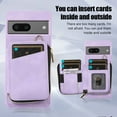 thumbnail image 2 of Dteck for Google Pixel 6A Zipper Wallet Case, Magnetic Clasp Zipper Purse PU Leather Wallet Case with Credit Card Slot Holder Back Flip Cover, purple, 2 of 7
