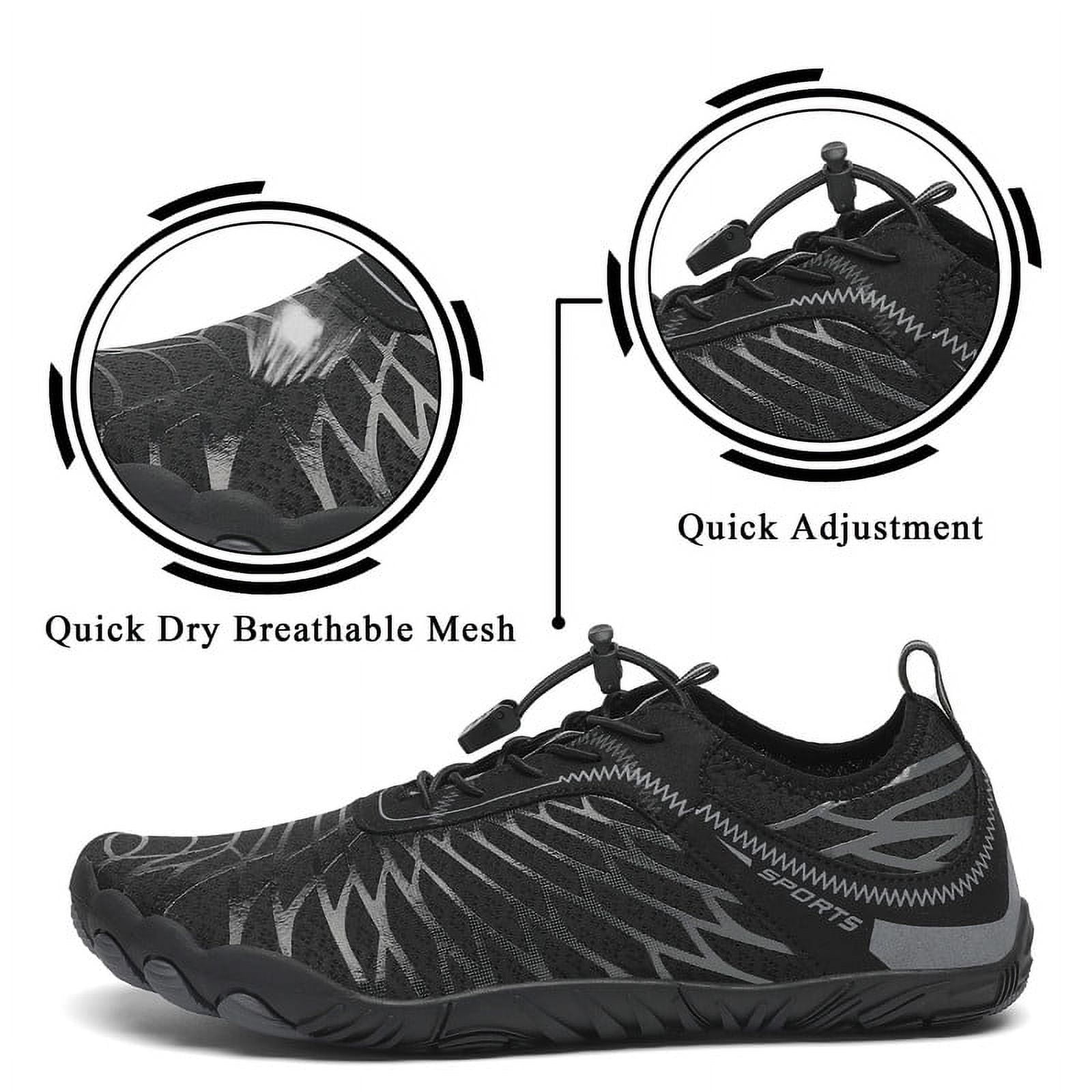 Stepedia Barefoot Athletic Hiking Water Shoes Wide Toe Zero Drop Aqua Shoes Minimalist Shoes for Women, Black 6.5 Wide